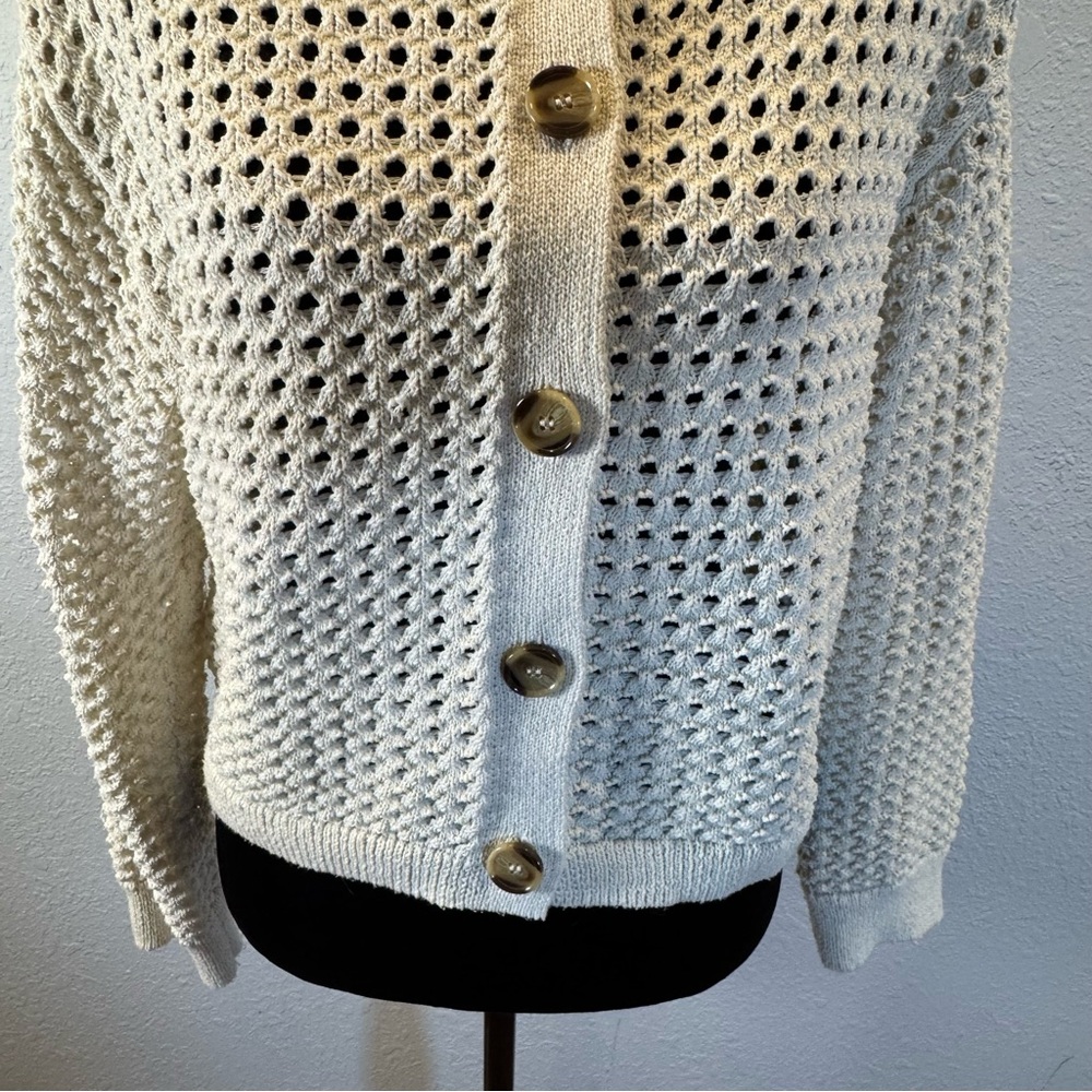 H&M Cream‎ Button-Up Cardigan open knit - Picture 3 of 9
